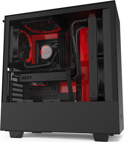 NZXT H510i Matte Black/Red Tempered Glass Window (CA-H510i-BR)