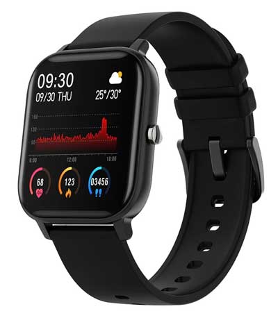 ΙΝΤΙΜΕ Smartwatch P8, 1.4" έγχρωμο, IPX7, HR & Blood pressure, μαύρο