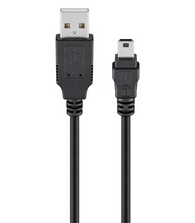 GOOBAY καλώδιο USB 2.0 σε USB mini 50769, copper, 5m, μαύρο