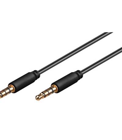GOOBAY καλώδιο ήχου 3.5mm 63828, 4 pin stereo, copper, 1.5m, μαύρο
