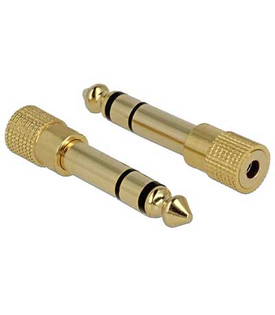 DELOCK Αντάπτορας Stereo από 6.3mm σε jack 3.5m, Metal, Gold