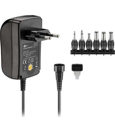 GOOBAY επιτοίχιος φορτιστής 67952, 3V-12V, 18W-1.5A, 6 tips
