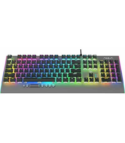 AULA μηχανικό πληκτρολόγιο F2099, RGB, μαύρο-γκρι