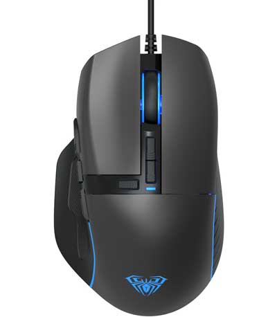 AULA ενσύρματο gaming ποντίκι Wind F808, 4200DPI, 10 πλήκτρα, RGB, μαύρο