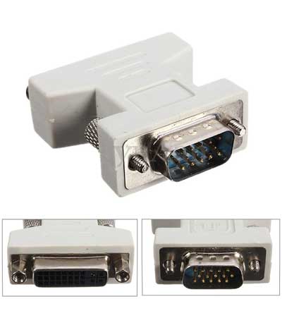 POWERTECH Adapter VGA 15pin male σε DVI-I 24+5 F, συμβατό και με 24+1