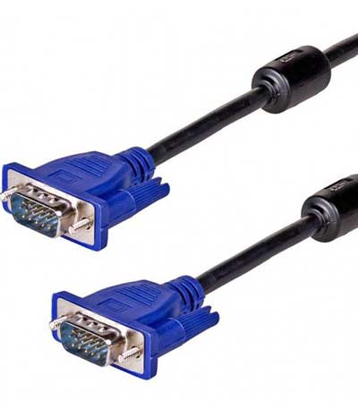 POWERTECH Καλώδιο VGA 15pin M-M, Full HD, 3+4, 2x Ferrites, 1.5m, μαύρο