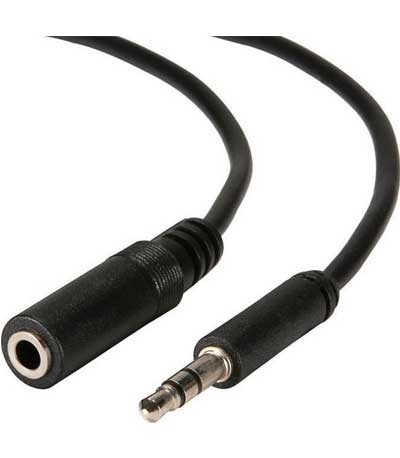 POWERTECH καλώδιο Jack stereo 3.5mm male σε female, Nickel, μαύρο, 5m