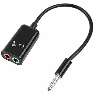 POWERTECH καλώδιο 3.5mm σε 2x 3.5mm CAB-J053, 0.15m, μαύρο