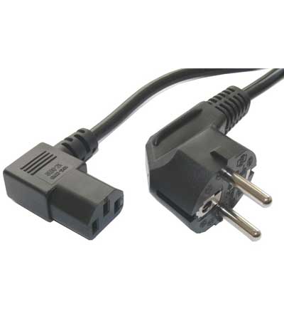 POWERTECH καλώδιο τροφοδοσίας 90° για Η/Υ, 3 Pin, 1.5m, CCS, Black