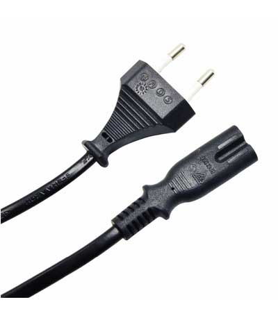 POWERTECH καλώδιο τροφοδοσίας CAB-P021 2pin, copper, 1.5m, μαύρο, 5τμχ