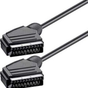 POWERTECH Καλώδιο Scart 21pin σε Scart 21pin CAB-S001, 1.4m, μαύρο