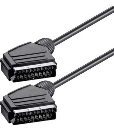 POWERTECH Καλώδιο Scart 21pin σε Scart 21pin CAB-S001, 1.4m, μαύρο