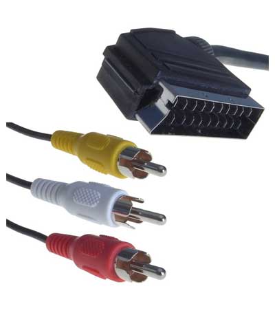 POWERTECH καλώδιο SCART σε 3x RCA, 2m