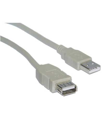 POWERTECH Καλώδιο USB 2.0 σε USB female CAB-U076, 1.5m, γκρι