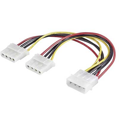 POWERTECH καλώδιο ρεύματος IDE (F) σε 2x IDE (M), 20cm