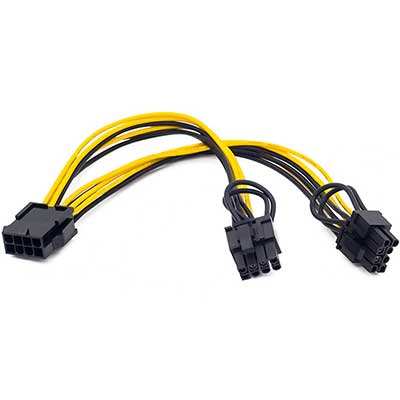 POWERTECH καλώδιο EPS 12V 8pin (F) σε 2x PCIe 8pin (6+2) CAB-W035, 20cm