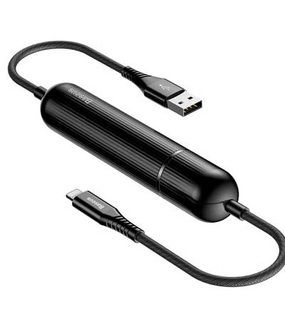 BASEUS power bank και καλώδιο lightning CALXU-01, 2500mAh, 2.4A, 1.2m