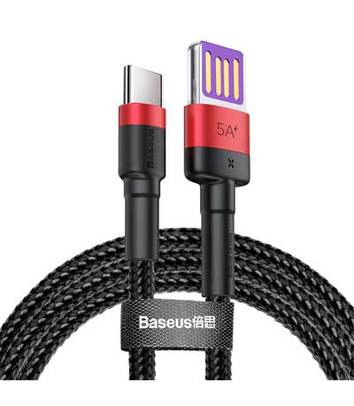 BASEUS καλώδιο USB σε Type-C CATKLF-P91, 40W, double-sided, 1m, κόκκινο
