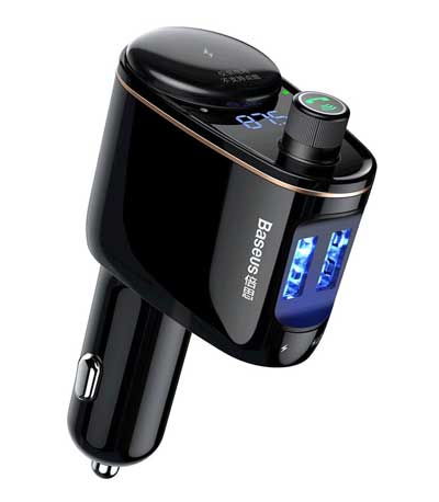 BASEUS FM transmitter και φορτιστής CCALL-RH01, 3.4A, USB, Bluetooth