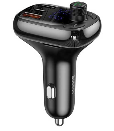 BASEUS FM transmitter με LCD οθόνη CCTM-B01, 5A, SD, Bluetooth