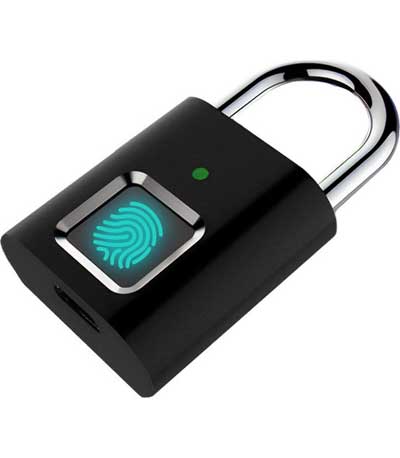 Λουκέτο ασφαλείας με fingerprint CTL-0021, 50mm, μεταλλικό, μαύρο
