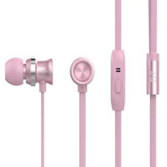 CELEBRAT Earphones με μικρόφωνο D7, on/off, 10mm, 1.2m, ροζ χρυσό