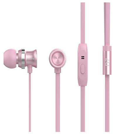 CELEBRAT Earphones με μικρόφωνο D7, on/off, 10mm, 1.2m, ροζ χρυσό