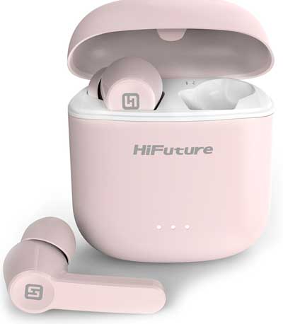 HIFUTURE earphones FlyBuds, true wireless, με θήκη φόρτισης, ροζ