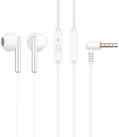 CELEBRAT Earphones G6-WH με μικρόφωνο, 14mm, 3.5mm, 1.2m, λευκά