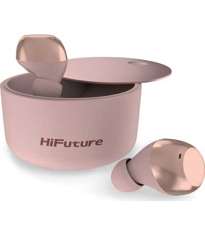 HIFUTURE earphones HeliX με θήκη φόρτισης, true wireless, ροζ