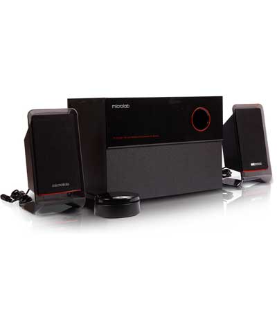 MICROLAB ηχεία M-200BT, 2.1ch, 16W & 2x 12W, bluetooth/3.5mm, μαύρα