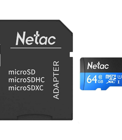 NETAC κάρτα μνήμης MicroSDXC P500 Standard, 64GB, 90MB/s, Class 10