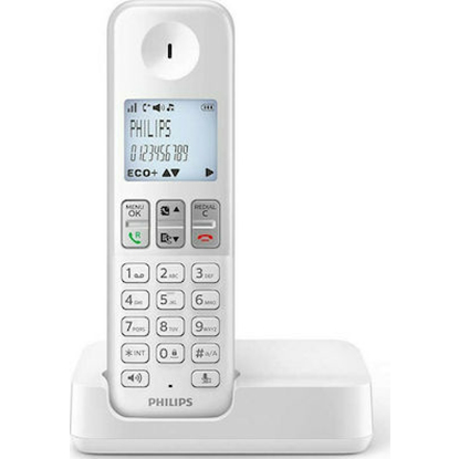 PHILIPS ασύρματο τηλέφωνο D2501'', λευκό