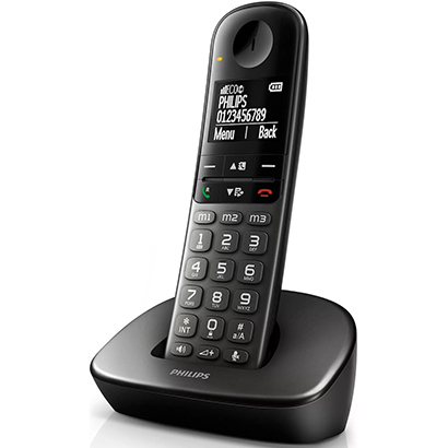 PHILIPS ασύρματο τηλέφωνο XL4901DS/34 με ελληνικό μενού μαύρο