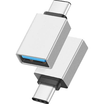 POWERTECH αντάπτορας USB-C αρσενικό σε USB 3.0 θηλυκό PTH-062, ασημί