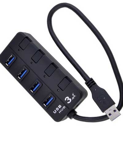 POWERTECH USB 3.0V Hub, 4 Port, με διακόπτη On-Off