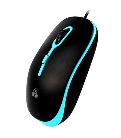 POWERTECH Ενσύρματο ποντίκι, Οπτικό, 1600DPI, USB, 1.35m, Μαύρο-Μπλε