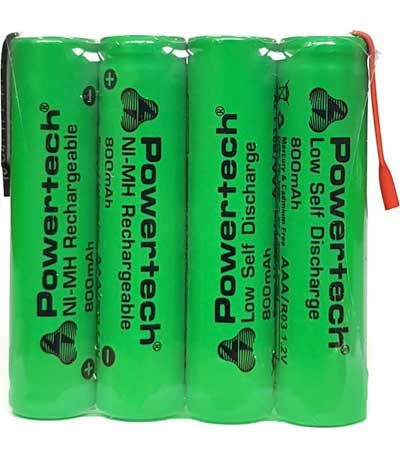 POWERTECH επαναφορτιζόμενη μπαταρία PT-791 800mAh, AAΑ (HR03), 4τμχ