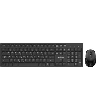 POWERTECH set ποντίκι & πληκτρολόγιο PT-837, ασύρματο, 1600dpi, μαύρο