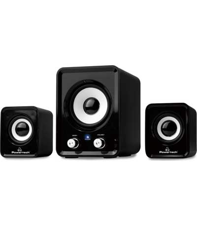 POWERTECH ηχεία Essential sound PT-843, 2.1, 5W + 2x 3W, 3.5mm, μαύρα