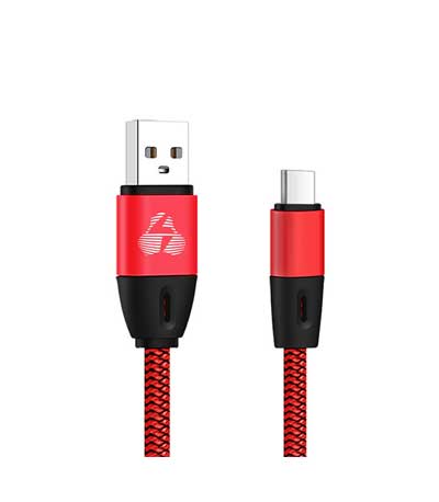 POWERTECH Καλώδιο USB σε Type C eco flat PTR-0038 copper, 1m, κόκκινο