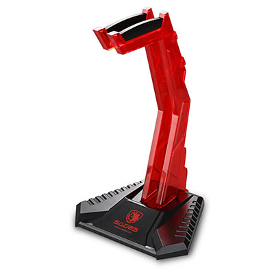 SADES Stand Wolfbone D1 για headset, κοκκινο