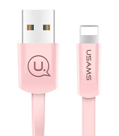 USAMS Καλώδιο USB σε Lightning US-SJ199, 1.2m, ροζ