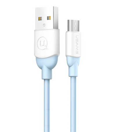 USAMS Καλώδιο USB σε Micro USB US-SJ247-BL, Ice-Cream , 1m, μπλε