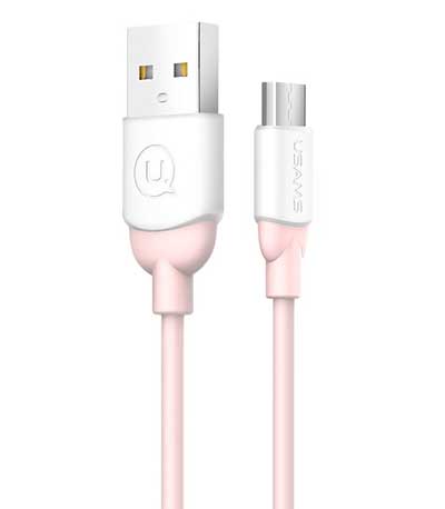 USAMS Καλώδιο USB σε Micro USB US-SJ247, Ice-Cream , 1m, ροζ