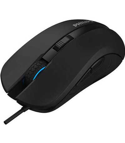 PHILIPS ενσύρματο gaming ποντίκι SPK9313, 2400DPI, 6 πλήκτρα, μαύρο