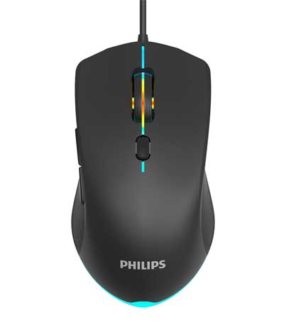 PHILIPS ενσύρματο gaming ποντίκι SPK9404, 2400DPI, 6 πλήκτρα, μαύρο