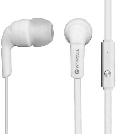 TITANUM earphones TH109W, stereo, 3.5mm, 108dB, 1.2m, λευκά