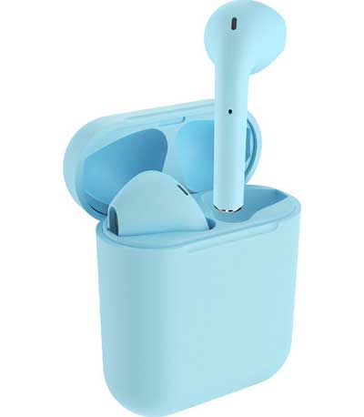CELEBRAT earphones W10, true wireless, με θήκη φόρτισης, μπλε