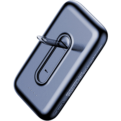USAMS power bank PB51 με stand, 4000mAh, USB & ασύρματη φόρτιση, μπλε